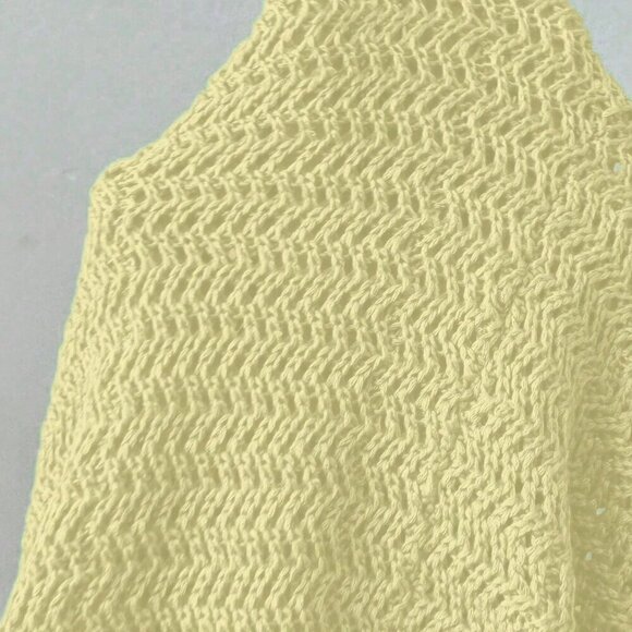 Yellow Sexy Women's Vacation Side Cutout Halter Lace-Up Knitted Dress - Picture 8 of 8